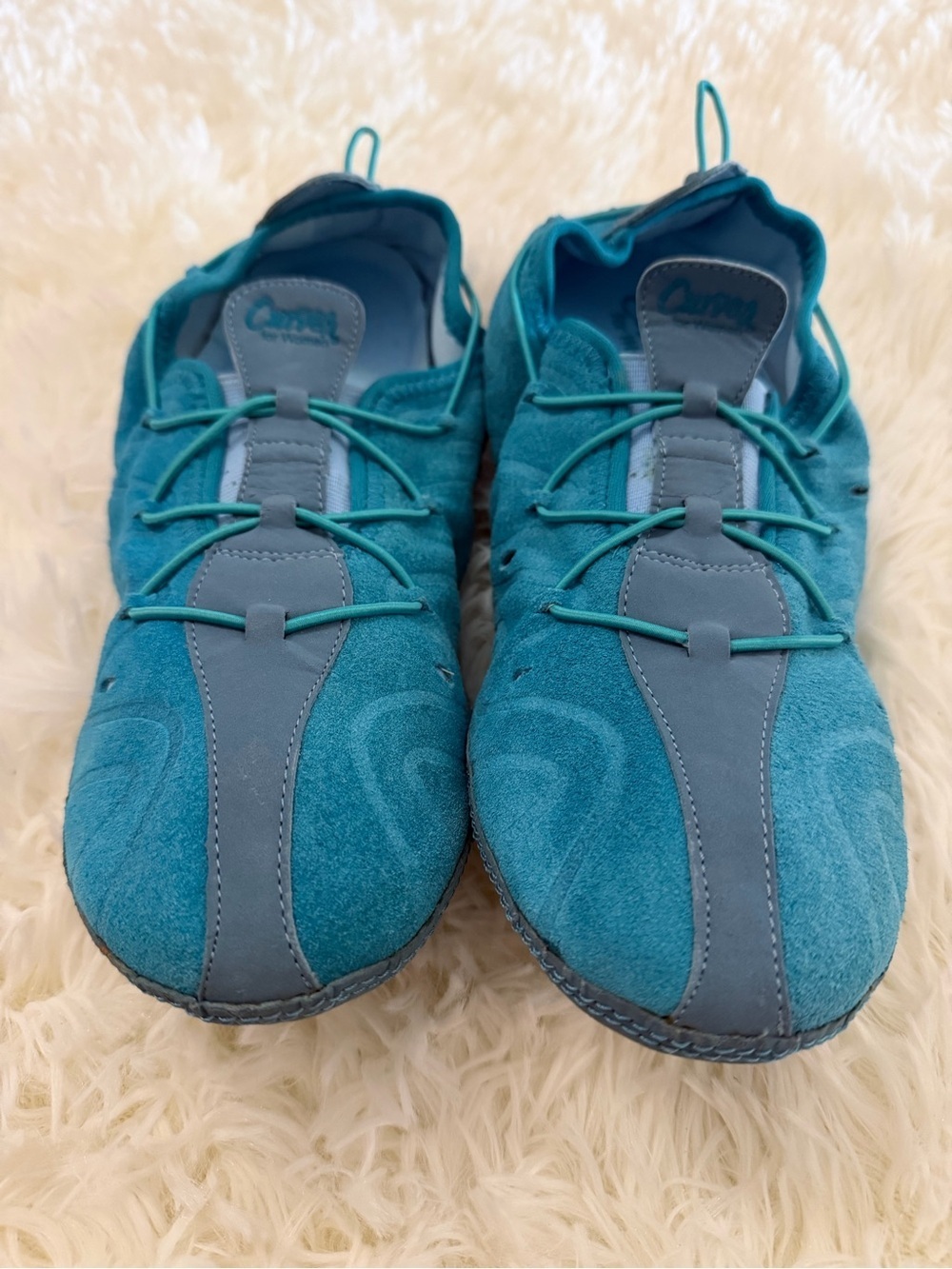 Curves Foldable Travel Shoes w/ grip soles & carry case, wmn’s size 9 Turquoise - Picture 2 of 7